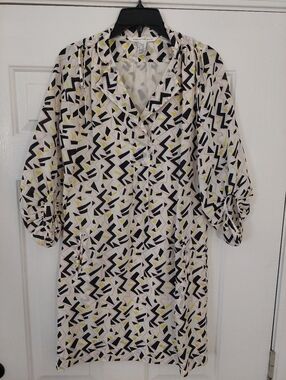 Diane Von Furstenberg Silk Geometric Print Women's Shift Dress  Size 0